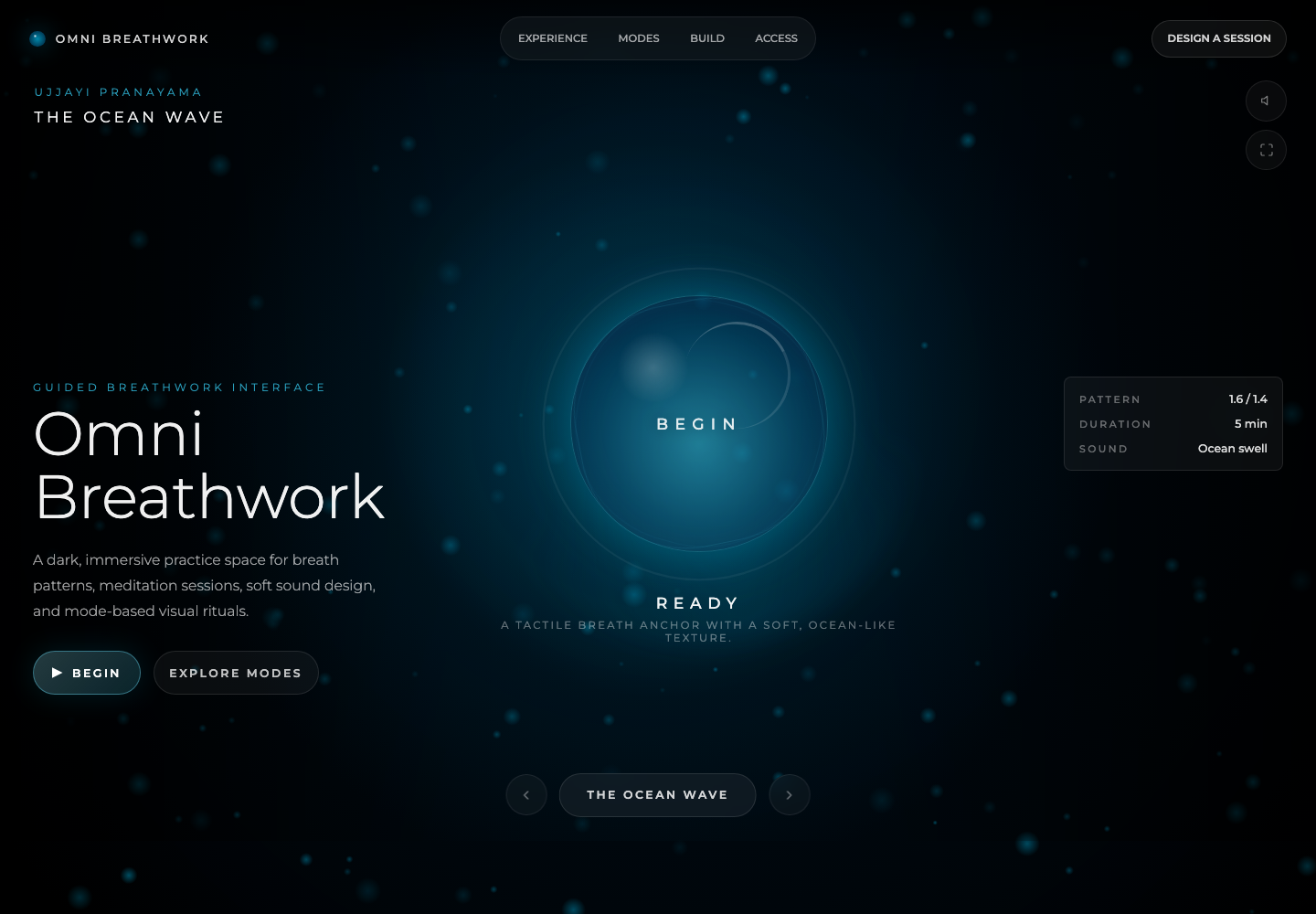 Omni Breathwork interface preview