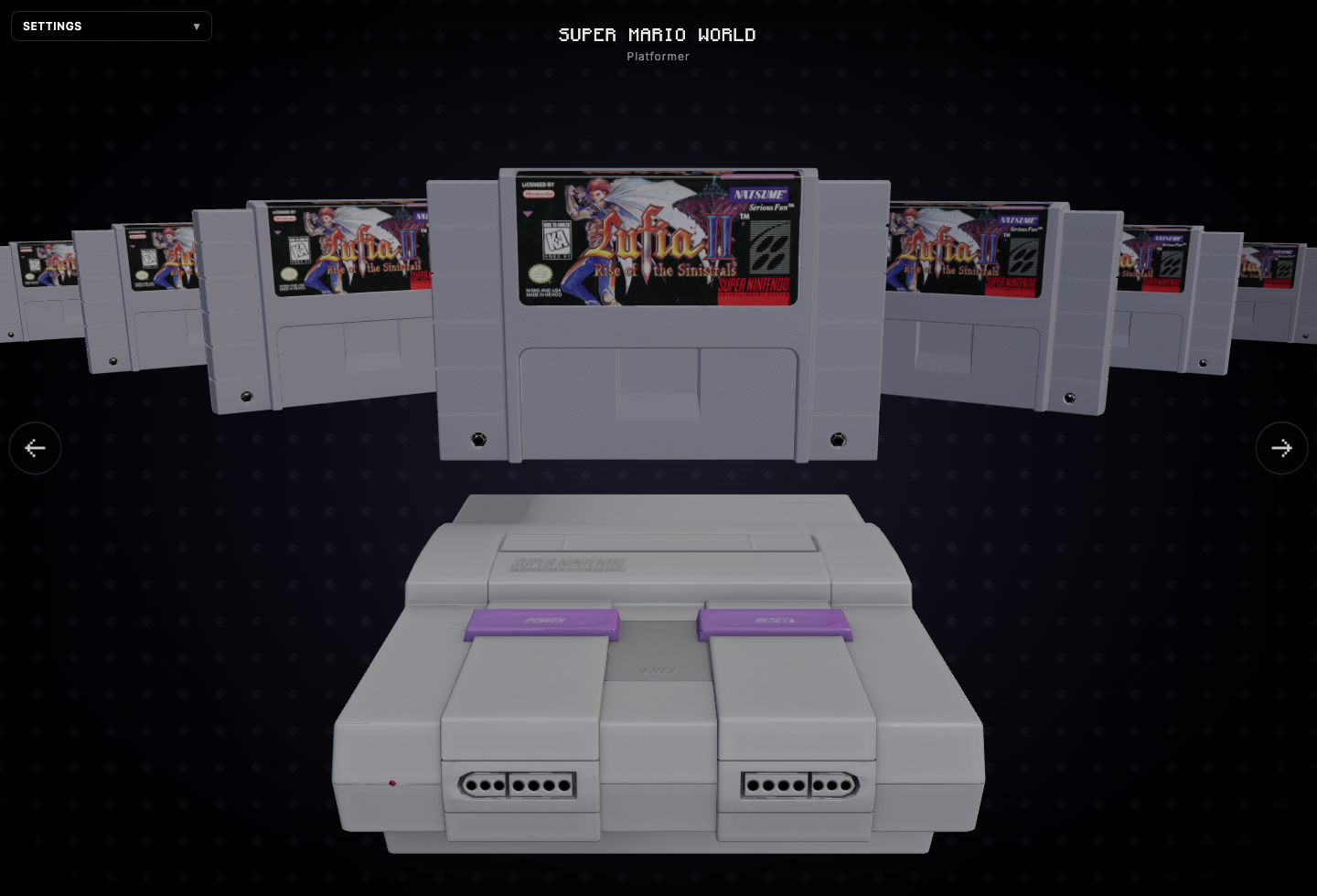SNES Online interface preview